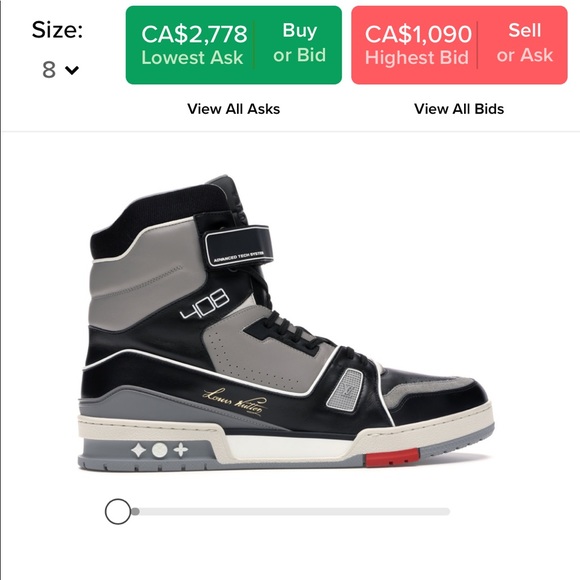 NWB LV Trainer Sneaker Boot High Blk/Gry - Picture 8 of 8